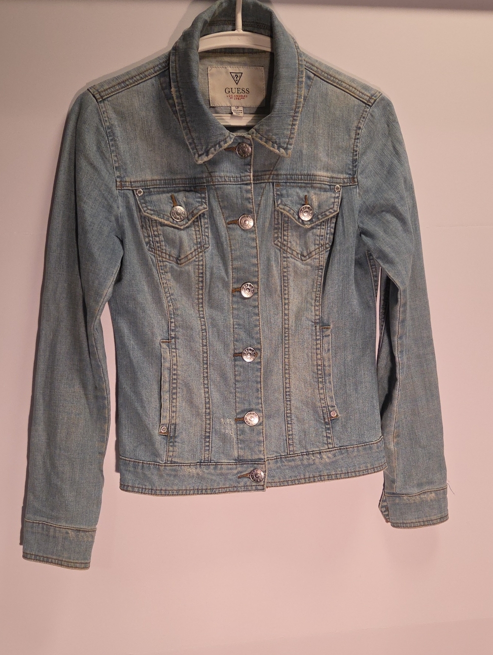 GUESS Light Blue Denim Trucker Jacket for Women Size S